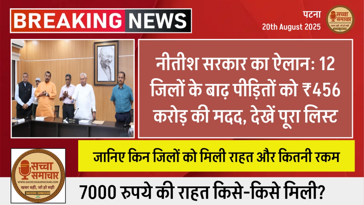Nitish government's announcement: Rs 456 crore aid to flood victims of 12 districts, see the full list